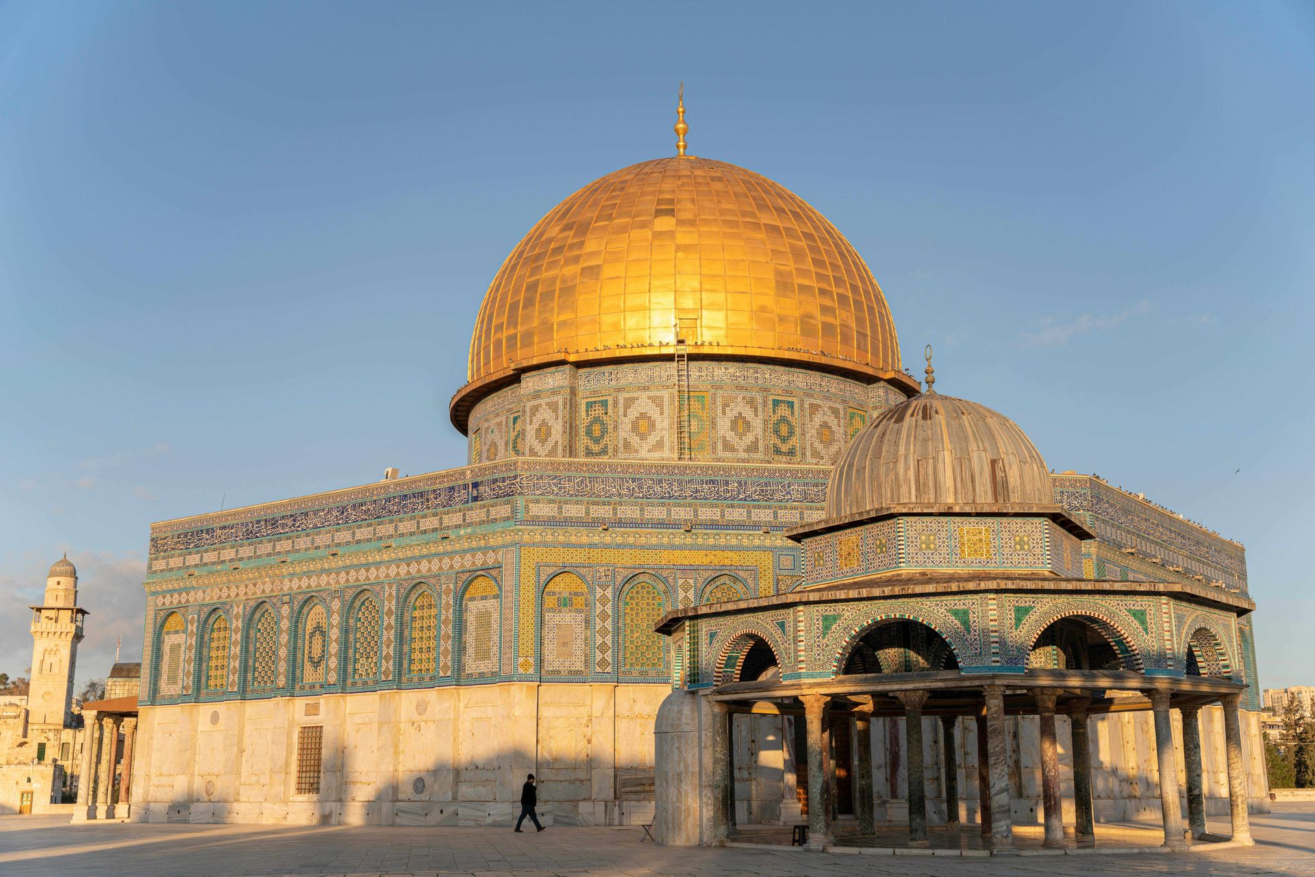 Dome of the Rock with blue tiles